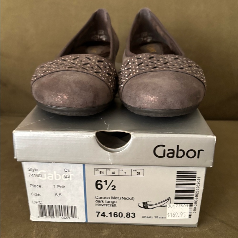 NWB Gabor Bling Faux Fur Lined Hovercraft Ballet Flats 74.160.83 Size US 9 1/2
